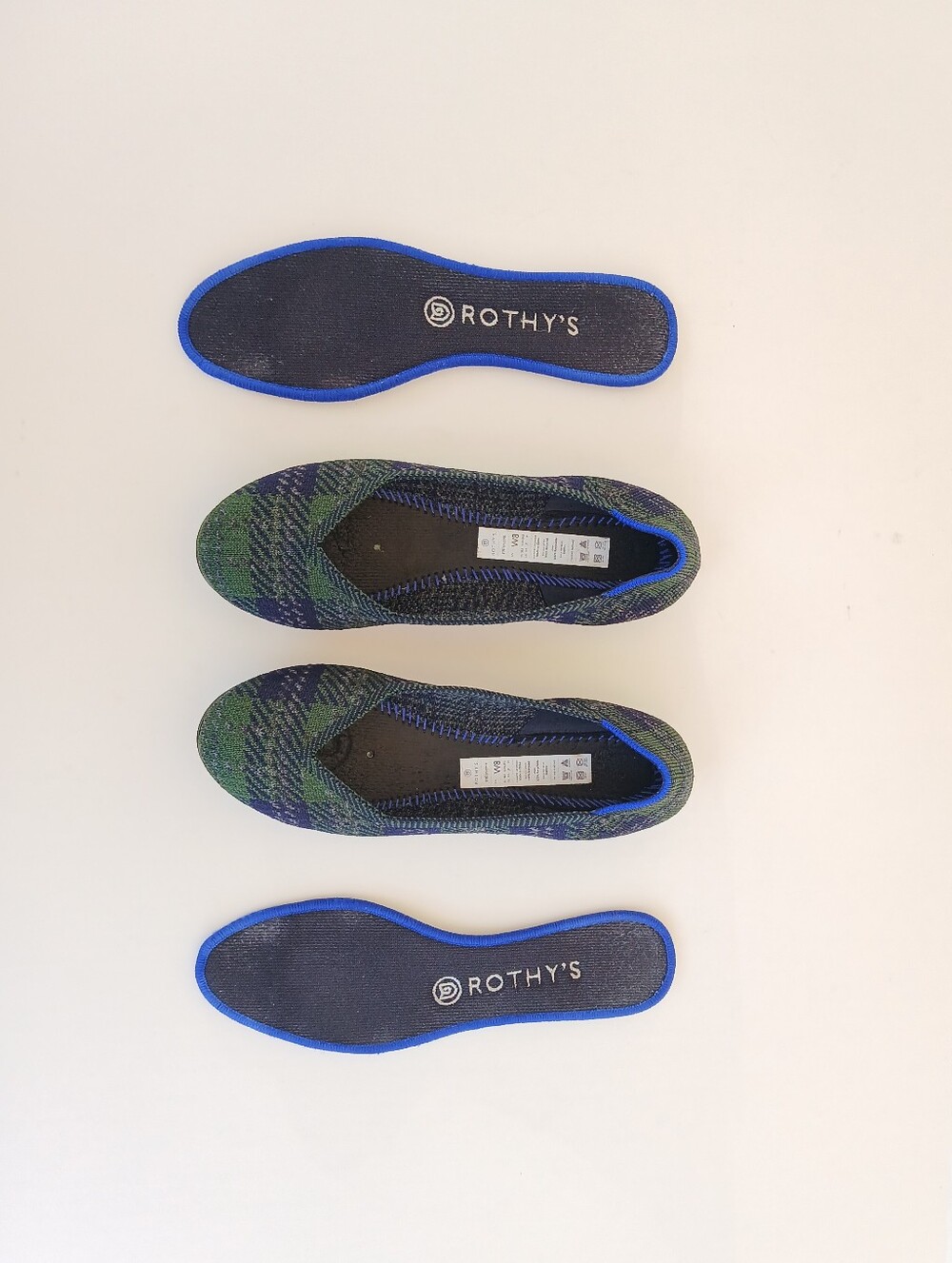 Rothy's The Flat In Forest Tartan Plaid Women's Size 8 - Picture 7 of 8